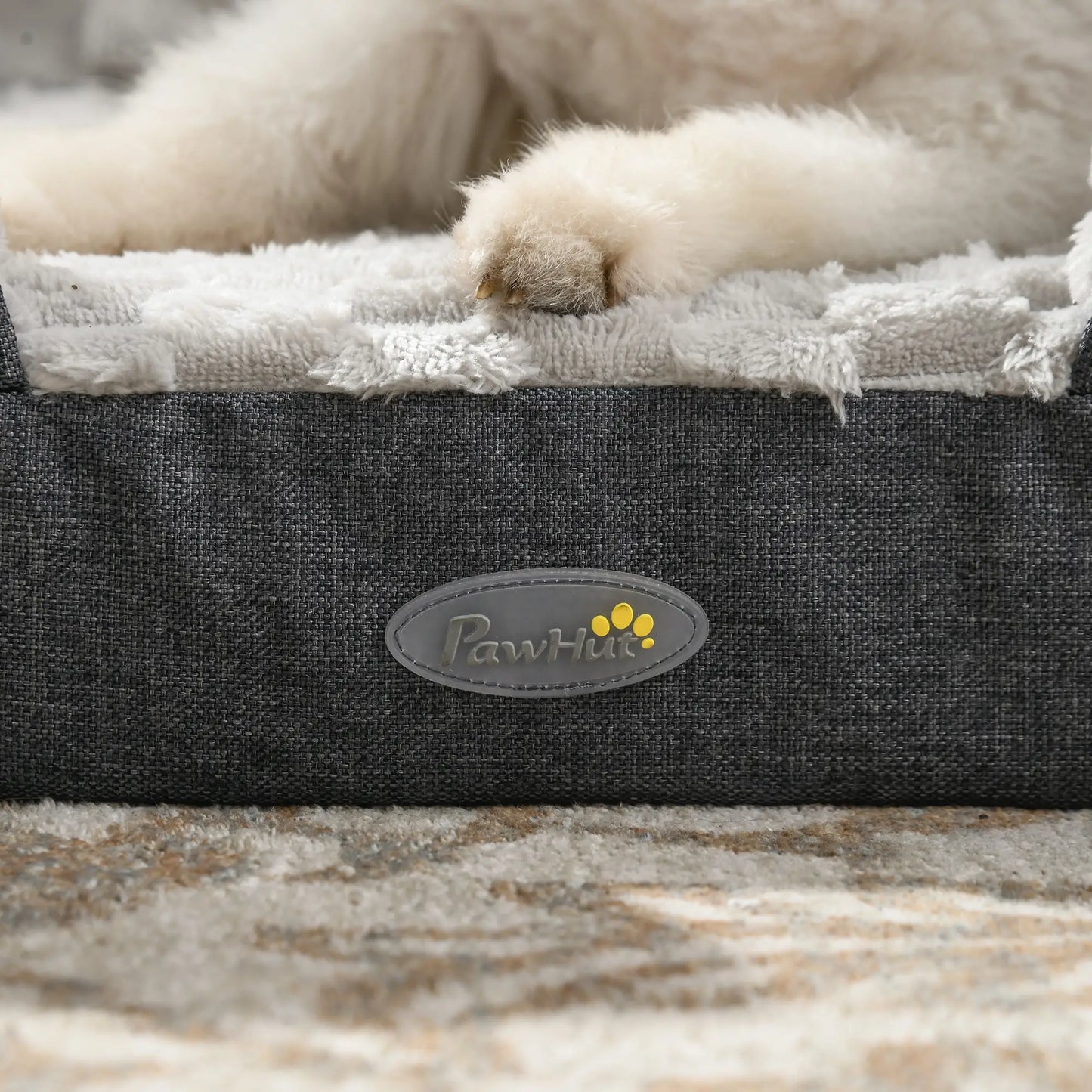 Dog Bed Pet Mattress w/ Removable Cover, Anti-Slip Bottom, for Small Dogs, 70L x 50W x 18Hcm - Charcoal Grey