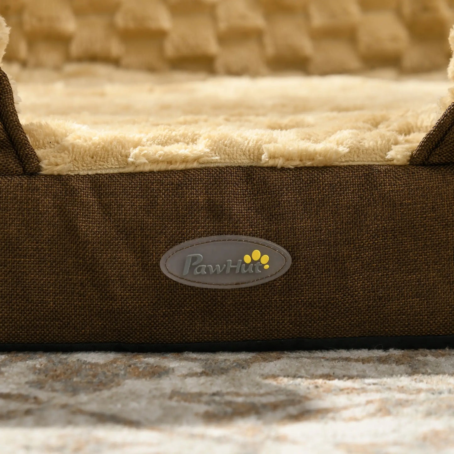 Dog Bed Pet Mattress w/ Removable Cover, Anti-Slip Bottom, for Small Dogs, 70L x 50W x 18Hcm - Brown